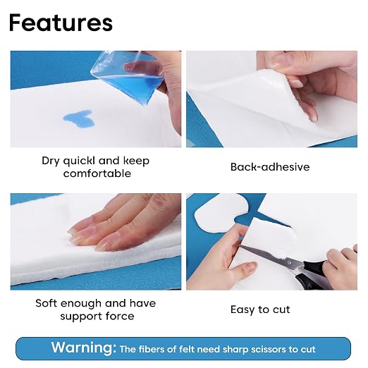 Pllieay Thickened Adhesive Felt Padding, 1/3" Thick 6" x 2.5yd Felt Pads | - Image 4