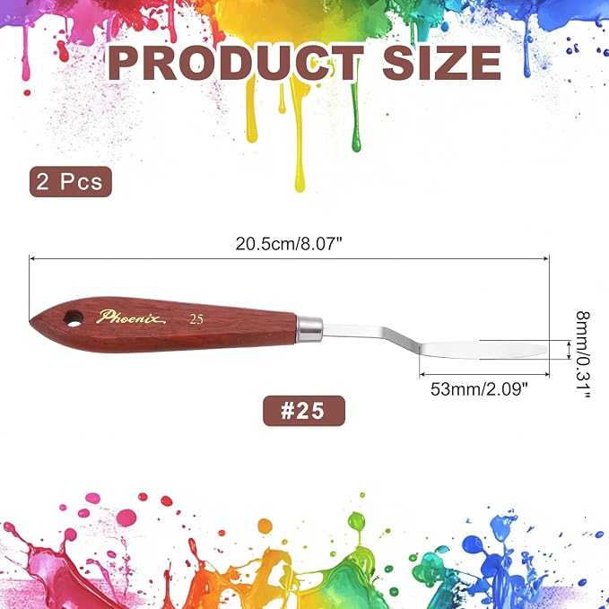 MECCANIXITY Pack of 2 Palette Knife No.25, 7.9" Long - Image 2