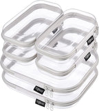 6 Pack Gray Clear Hard Shell Beauty Organizer, 1.2mm Heavy Duty Crush-Proof by Unknown