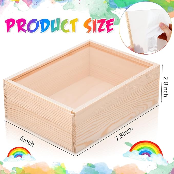 Thyle 6 Pcs Unfinished Wood Boxes - Image 2