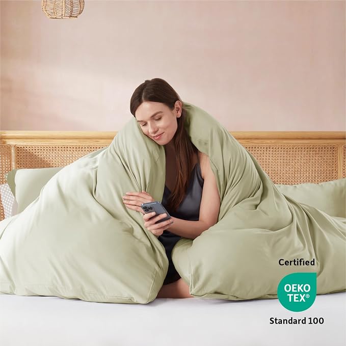 Nestl Light Sage Duvet Cover King Size - Image 3