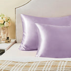 BEDELITE Satin Pillowcase with Zipper, Lavender King Size Pillow Cases Set of 2 - Image 6