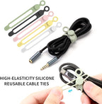 UMUST 35pcs Silicone Cable Ties, Reusable Cable Management Organizer, Wire - Image 2