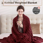 Knitted Weighted Blanket for Adult, No Beads Heavy Blanket 60” x 80'' 15lbs - Image 5