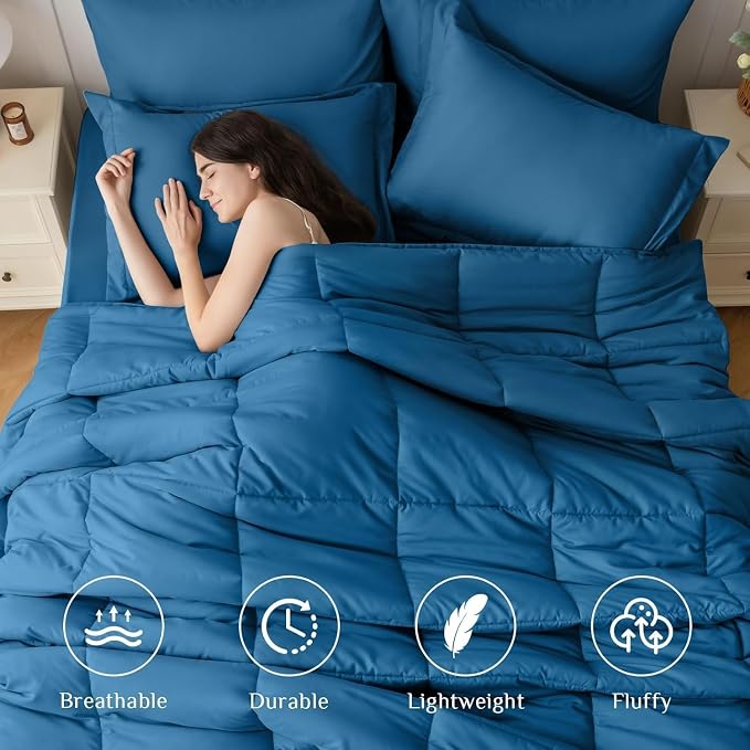 JOLLYVOGUE Twin Comforter Set, Ultra-Soft Bed in a Bag Twin Size 5 Pieces - Image 2