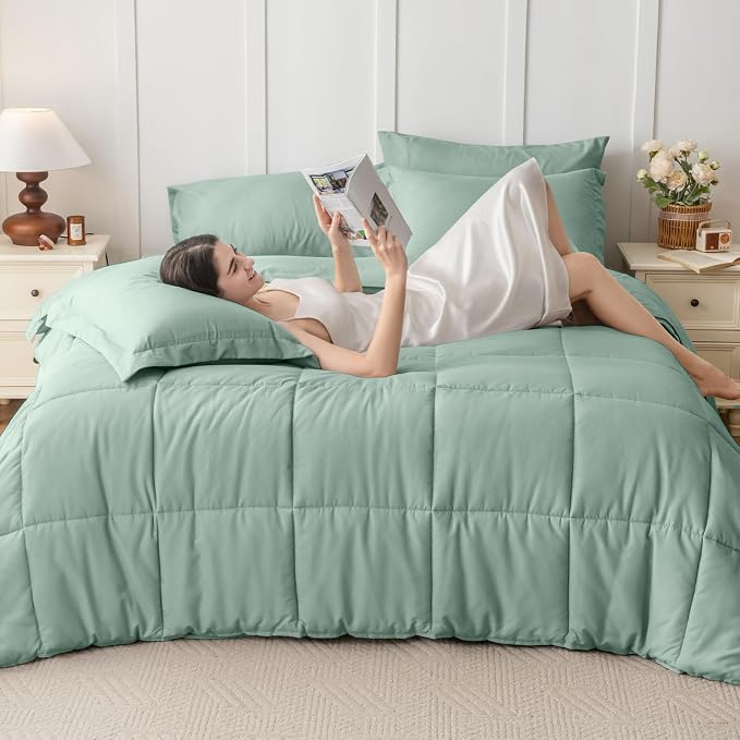 JOLLYVOGUE California King Comforter Set, Ultra-Soft Bed in a Bag Cal King Size - Image 7