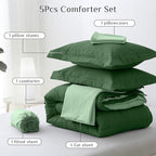 JOLLYVOGUE Twin Comforter Set, Ultra-Soft Bed in a Bag Twin Size 5 Pieces - Image 5