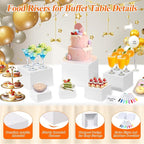 6 Pcs White Acrylic Buffet Risers - Image 7