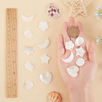SUNNYCLUE 1 Box 36Pcs 6 Styles Natural Freshwater Shell Pendants Flat Round - Image 3