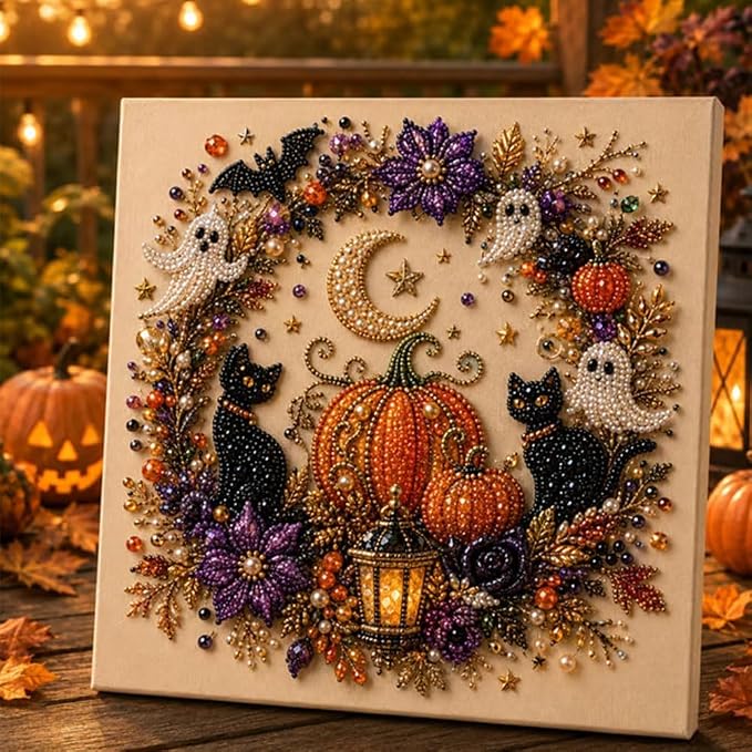 POETRYDRAW Halloween Decor Raven Moon Pearl Art Kit - Image 9