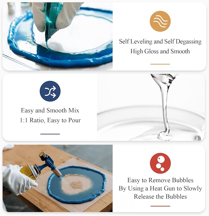 Shabebe Epoxy Resin, 1Gallon Epoxy Resin Crystal Clear, Not-Yellowing No-Bubble - Image 4