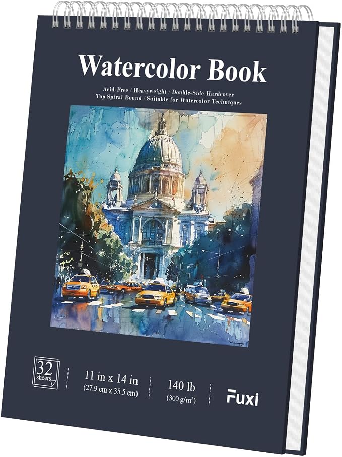 Fuxi Water Color Paper 11x14, Large Watercolor Paper 140 lb Cold Press by SketchBook