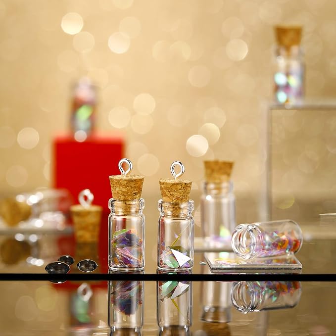 Yungyan 50 Pieces Small Mini Glass Bottles Jars - Image 6