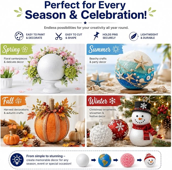 Evershine 2 Pack 8 Inch Craft Foam Ball - Image 5