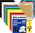 TECKWRAP Heat Transfer Vinyl for T-Shirts 60 Sheets 10"x12" Easy Cut & Weed | by TECKWRAP