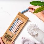 Premium Reusable Silicone Drinking Straws + Patented Straw Squeegee - Image 2