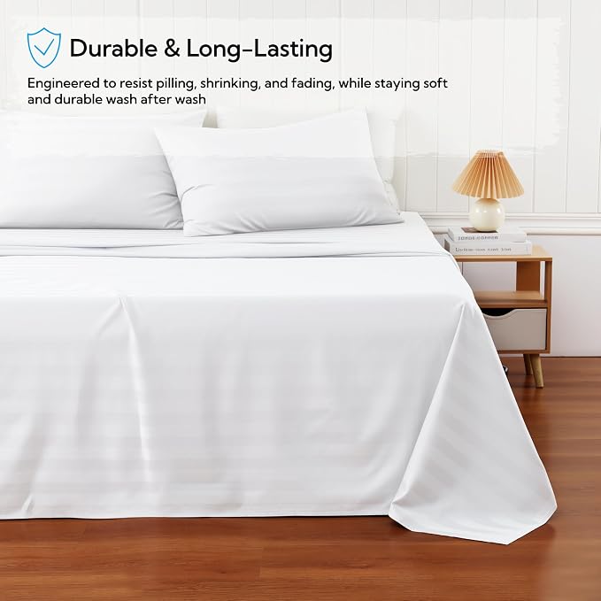 Cotton Flat Sheets Only, 600 TC 100% Cotton Flat Sheet Top Sheet Only, TwinXL - Image 5
