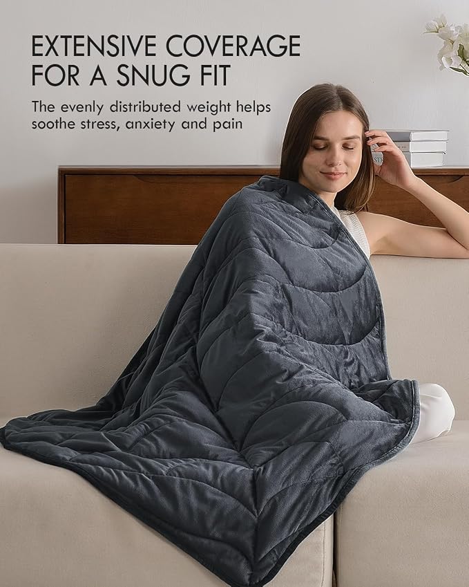 Kaisa Weighted Lap Blanket 5 lbs 41" x 53", Cozy Luxury Crystal Velvet Small - Image 2