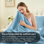 BEDELITE California King Sheets Set, Luxury Soft Airy Blue Satin Sheets - Image 4