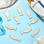 LiQunSweet 200 Pcs Mixed Styles Fish Unfinished Wood Cutout Ocean Sea Animals - Image 6