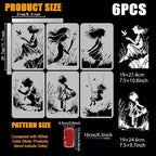 FINGERINSPIRE 6PCS Graffiti Lady Stencils - Image 2