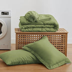 Love's cabin Twin XL Comforter Set Olive Green, 5 Pieces Twin XL Bed in a Bag - Image 6
