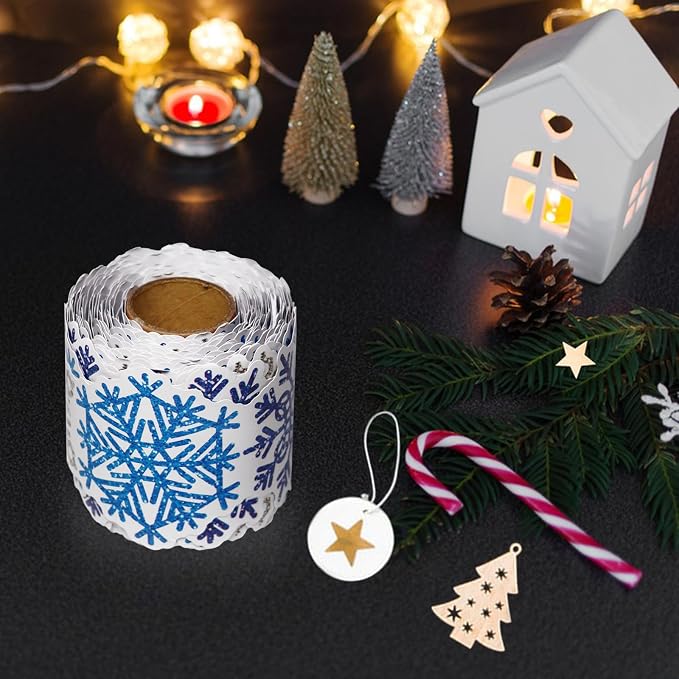 69 Feet Winter Snowflake Bulletin Board Borders, Shine Scalloped Borders - Image 6