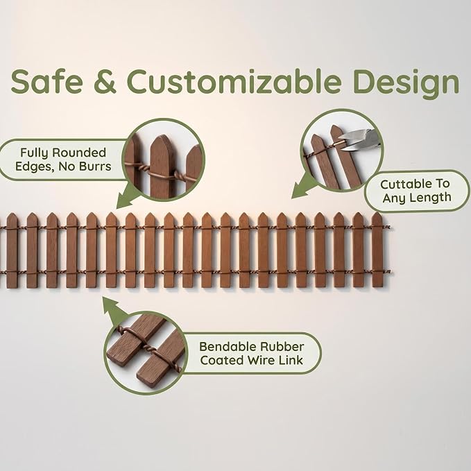 Fairy Garden Miniature Fence Accessories: Decorative White Wooden Picket Fence - Image 4