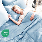 CozyLux King Size Comforter Set Baby Blue, 7 Pieces Bed in a Bag, All Season - Image 3