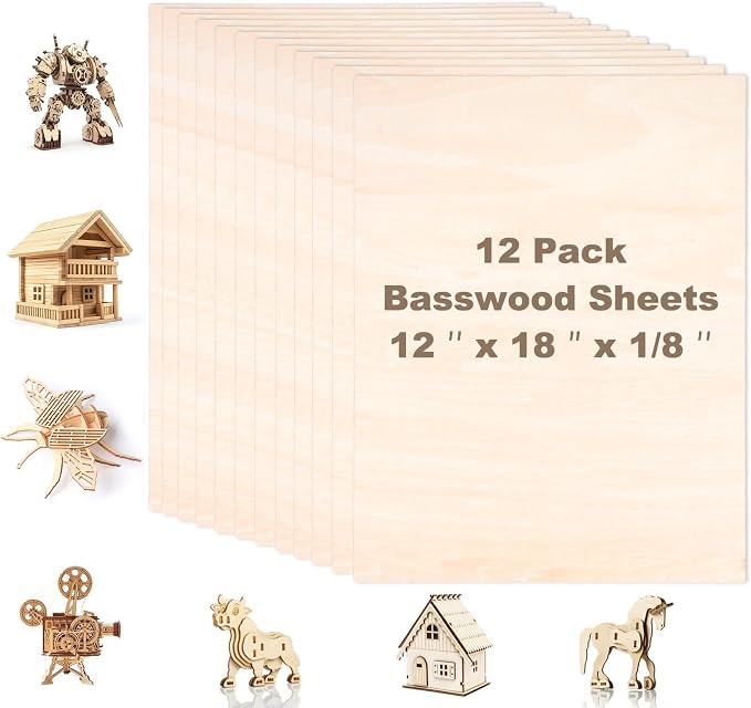 ilauke Basswood Sheets 12x18Inch, Wood Burning, Architectural Models, Wood by Visittheilauke