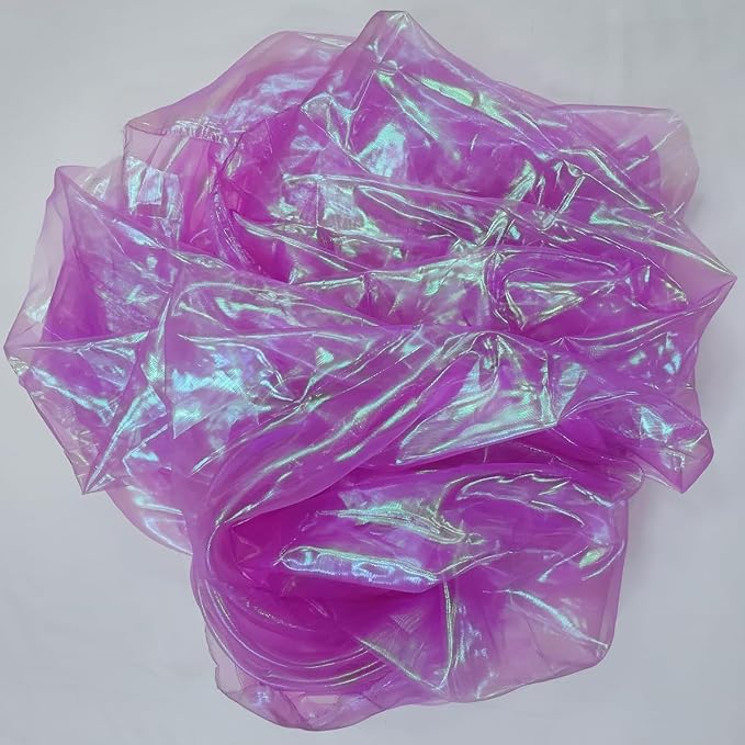 3.3 Yard Magic Rose Purple Organza Fabric - Image 7