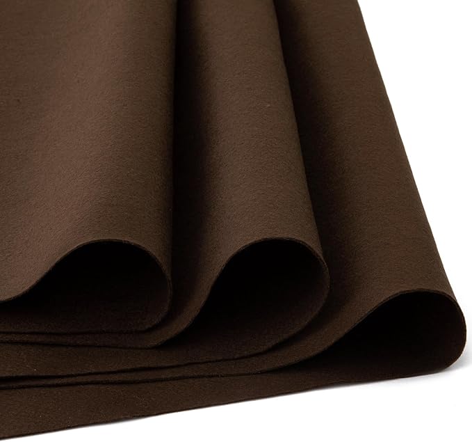 HaoFeiJH Brown Felt Fabric 36" X 36" 1.6mm，Fabric Sheets Soft Woven Acrylic by Unknown
