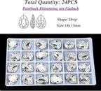 24Pcs Point Back Glass Rhinestones, 18 * 13MM Drop Shape Faceted Rhinestones - Image 2
