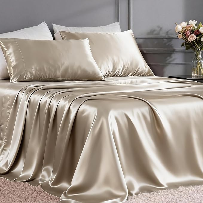 FreshCulture Satin Sheets Twin XL Bed Set by FreshCulture