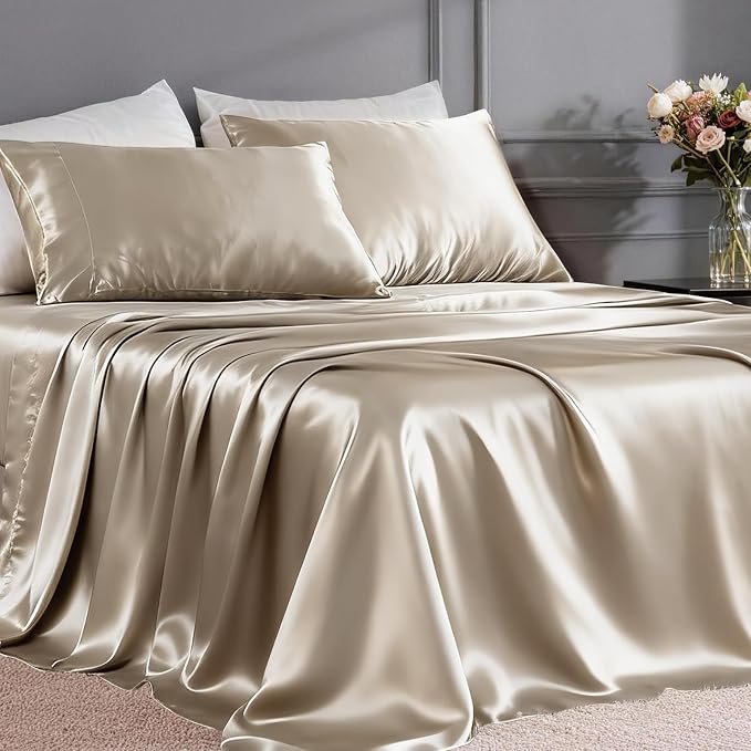 FreshCulture Satin Sheets King Size by FreshCulture