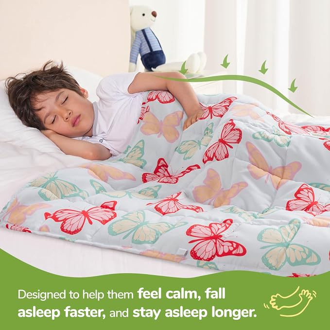Sivio Weighted Blanket 3lbs, Butterfly Friends Small Cooling Heavy Blankets - Image 2