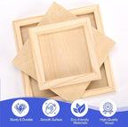ESRICH 6 Pack Wood Panels with 4"x4", Square Craft Wood Canvas Boards, Blank - Image 3