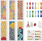FREEBLOSS 6 Set Cross Stitch Bookmark Kits Bohemian Style Stamped Cross Stitch by FreeandCreativeCraftsArt