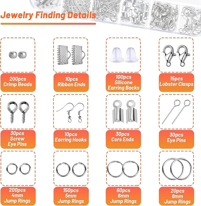 Audab Jewelry Wire Wrapping Jewelry Making Supplies Kit, Ring Sizer Measuring - Image 7