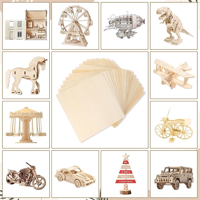SiliFine 12x12 Inch 24 Pack Basswood Sheets - Image 7