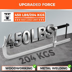 HORUSDY 4-Pack 12-Inch Bar Clamp Set, Light Duty Drop Forged Steel F Clamps - Image 2