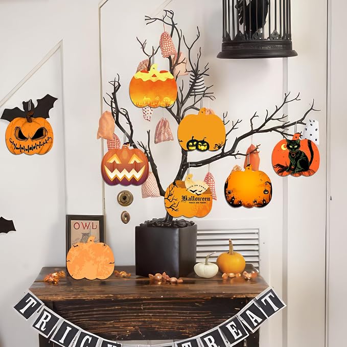 60 Pcs Pumpkin Wooden Cutouts Thanksgiving Unfinished Wood Crafts Pumpkin - Image 7