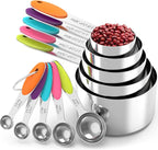 TILUCK Nesting Measuring Cups and Spoons Set, Stainless Steel by TILUCKBringsGoodLuck