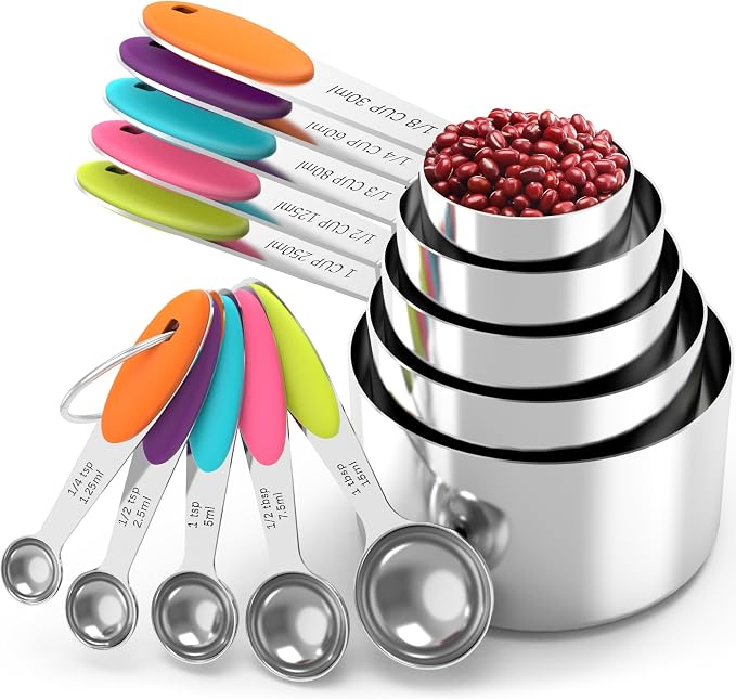 TILUCK Nesting Measuring Cups and Spoons Set, Stainless Steel by TILUCKBringsGoodLuck