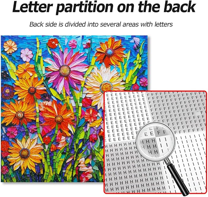 Bgraamiens-Mosaic Art Flowers-1000 Pieces Puzzle - Image 8