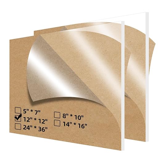 2 Pack 12x12 1/8" Clear Plexiglass Sheets by Langaelex