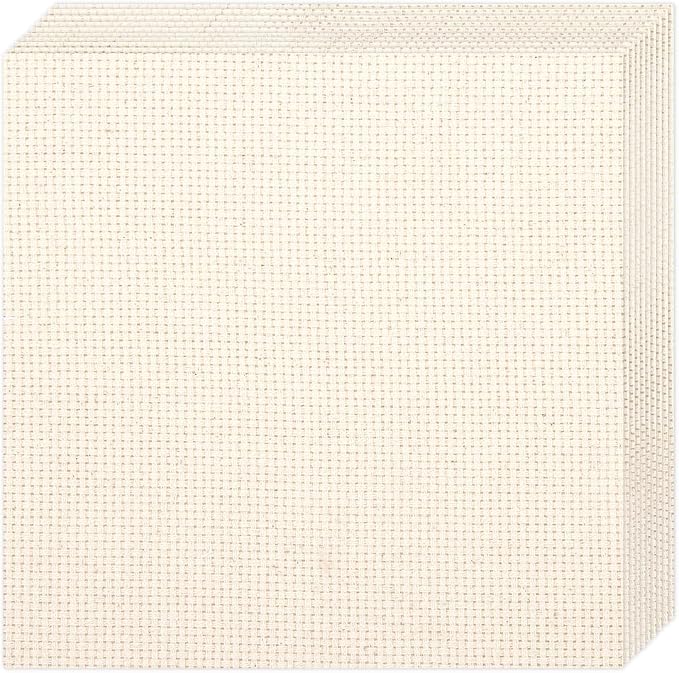 10 PCS Punch Needle Fabric | Pre-Cut Natural Cotton Tufting Cloth Monks Cloth by Nitelemn