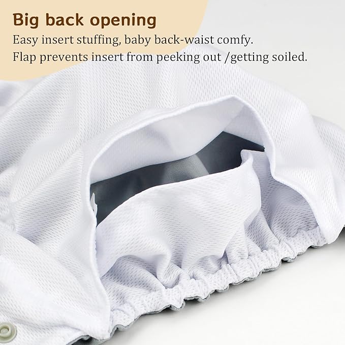 Mama Koala 3.0 Pocket Cloth Diapers for Babies with AWJ Lining, 6 Pack with 6 4-Layer Natural Cloth Diaper Inserts - Reusable and Washable Pocket Diapers (Animal Legends)