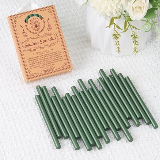 Pine Green Sealing Wax Sticks, WASOHLING 20Pcs Glue Gun Wax Seal Sticks - Image 2