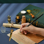 Joyeee Wooden Dip Pen Set with Ink, Vintage Letter Opener Knife, Desk Pen Holder - Image 3
